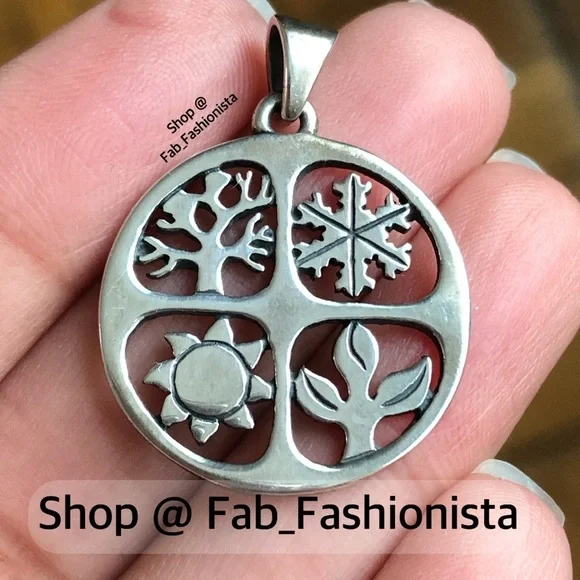 James Avery Four Seasons sterling silver retired pendant